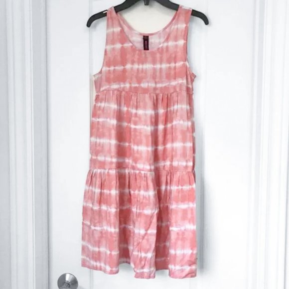 🎬✨Design Lab Lord & Taylor - Girls Pink and White Dress - Picture 1 of 11